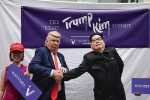 Bản sao Trump - Kim bắt tay và ôm nhau trong hội nghị giả định