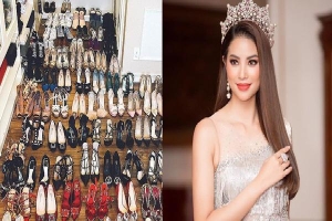 Vừa tuyên bố bỏ Facebook, Phạm Hương đã khiến cộng đồng Instagram nghẹt thở với tủ giày trăm đôi