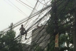 Hà Nội: Thanh niên tóc vàng trèo lên sửa điện, bà con xóm phố và cư dân mạng lại cứ tưởng ngáo đá