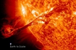 Mặt Trời phun plasma cao gấp nhiều lần đường kính Trái Đất