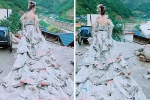 Cô nông dân nổi tiếng nhờ làm váy cưới từ 40 vỏ bao xi măng