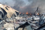 Xưởng sản xuất bàn ghế mây ở Huế bốc cháy dữ dội