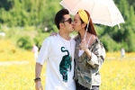 Vợ chồng Ưng Hoàng Phúc - Kim Cương hôn nhau ở Hàn Quốc