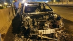 Ô tô Mazda 3 bốc cháy ngùn ngụt trên đường vành đai 3