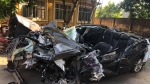 Hình ảnh xe Mazda nát bét sau tai nạn trên cao tốc Hạ Long - Hải Phòng gây ám ảnh