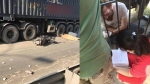 Tông đuôi taxi té ra đường Hà Nội, giáo viên gốc Nam Phi bị container cán chết