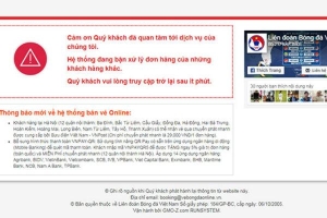 Vừa mở bán, trang bán vé online Việt Nam - Philippines đã quá tải