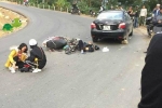 Hai phượt thủ bị thương nặng khi lái xe máy đâm trúng ô tô đi ngược chiều ở dốc cua Tam Đảo