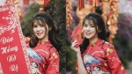 Hot girl Sơn La xúng xính diện áo dài đỏ trong bộ ảnh đón Tết