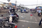 Xe container tông 18 xe máy dừng đèn đỏ ở Long An, 6 người chết, 23 bị thương