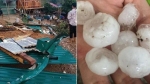 Dân mạng chia sẻ hình ảnh mưa đá khiến nhiều nhà hư hỏng nặng ở Sơn La cuối tuần qua