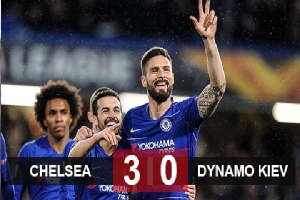 Chelsea 3-0 Dynamo Kiev: Chelsea đặt 1 chân vào tứ kết Europa League