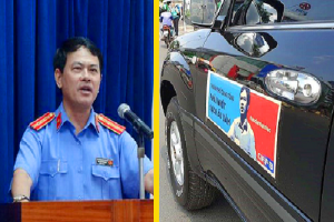 Chuyên gia pháp lý lên tiếng vụ ô tô dán hình Nguyễn Hữu Linh diễu hành trên phố