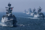 Dàn chiến hạm Trung Quốc trong lễ duyệt binh 70 năm thành lập hải quân