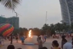Đà Nẵng: Khinh khí cầu bất ngờ bốc cháy giữa lễ hội