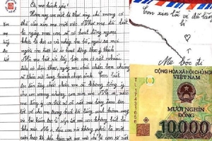Con gái lớp 7 viết thư tay mượn điện thoại của mẹ đi dã ngoại