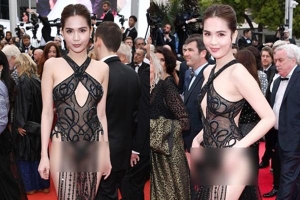 Ngọc Trinh gây sốc với trang phục 'mặc như không', khoe thân quá đà tại Liên hoan phim Cannes 2019