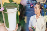 Gánh hàng nước nói không với đồ nhựa của anh chàng 'vừa lạ vừa quen' ở Nha Trang: Thay nắp nhựa bằng... bánh tráng