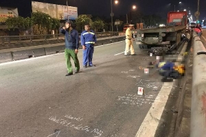 Chạy xe vào đường cấm, nam công nhân bị xe container tông tử vong