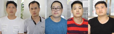 Các đối tượng người Trung Quốc vừa bị bắt giữ.