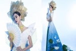 Ấn tượng với quốc phục mang cả hồ sen, đính kết 5000 viên pha lê mỹ nhân Việt chọn mang đến Hoa hậu Trái đất