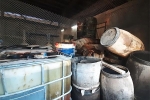 Kho chứa dầu thải của công ty Gốm sứ Thanh Hà