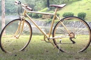 Mục sở thị chiếc xe đạp mạ vàng 9999, giá trăm triệu đồng không bán