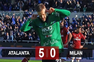 Atalanta 5-0 Milan: Cái tát sỉ nhục màu đỏ-đen