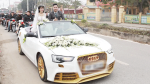 Đám cưới ở Phú Thọ rước dâu bằng siêu xe mui trần mạ vàng, theo sau là dàn SH mới tinh khiến MXH xôn xao