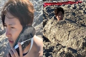 Ji Chang Wook đi biển với bạn, cam chịu bị đắp cát lên người và cái kết khiến dàn 'hậu cung' ngã ngửa