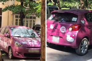Cô giáo 'chơi lớn' với ôtô màu hồng đầy hình Hello Kitty, bên trong tràn ngập gấu bông: Hóa ra tất cả đều vì con gái!