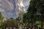 Bộ ảnh để đời của cặp đôi đang tổ chức đám cưới thì núi lửa bất ngờ phun trào