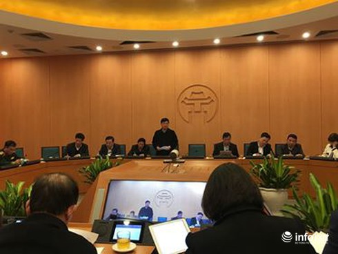 Ông Ngô Văn Quý, PCT UBND TP Hà Nội phát biểu chỉ đạo tại cuộc họp.
