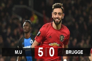 Kết quả M.U 5-0 Brugge: Ighalo, Bruno Fernandes tỏa sáng, M.U vào vòng 1/8 đầy thuyết phục