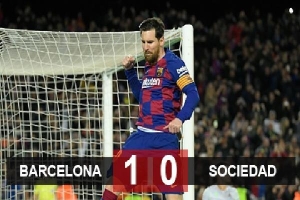 Kết quả Barcelona 1-0 Real Sociedad: Trọng tài hỗ trợ, Messi lập công mang về ngôi đầu cho Barca