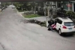 Clip: Tự gây tai nạn, nữ tài xế bị hất văng khỏi ghế lái
