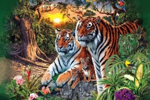 Bí mật trong tranh: Đố bạn, có bao nhiêu con hổ đang ẩn nấp trong bức hình này?
