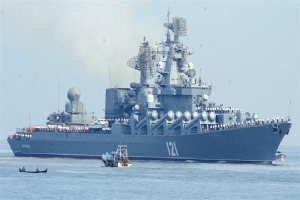 Tuần dương hạm Moskva chi viện hỏa lực cho Idlib
