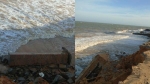 Bình Thuận: Sóng lớn đánh bay con đường cùng nhiều công trình xuống biển