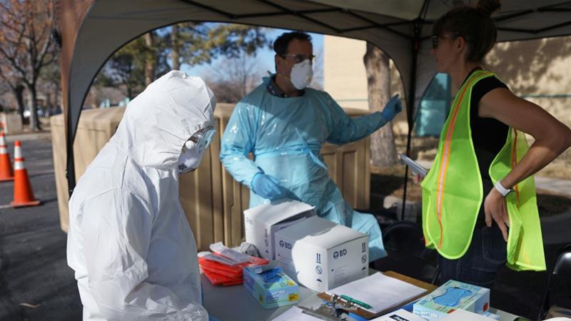 Một điểm xét nghiệm ở Denver, bang Colorado, Mỹ. Ảnh: Reuters.