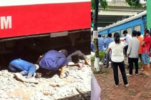 Hà Nội: Đi bộ lao qua đường sắt bị tàu đâm tử vong