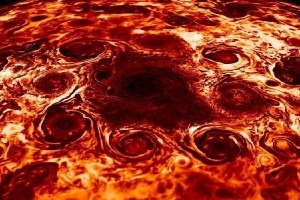 Cụm bão xoáy giống mặt bánh pizza trên sao Mộc