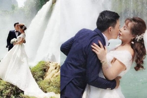 Cô dâu 63 tuổi ở Cao Bằng khoe ảnh mặc váy trắng kỷ niệm 2 năm ngày cưới, dân mạng bất ngờ với hành động nồng nhiệt của hai vợ chồng