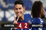Kết quả Everton 4-2 Brighton: James thăng hoa rực rỡ, Everton thắng trận thứ 4 liên tiếp
