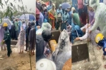 Nhiều người dân tiễn đưa 2 mẹ con người phụ nữ bị nước lũ cuốn trôi ở Huế: Ngoài trời vẫn mưa...
