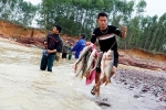 Người dân đổ xô về hồ Kẻ Gỗ bắt cá sau lũ