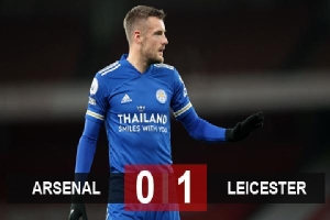 Kết quả Arsenal 0-1 Leicester: Người hùng Vardy