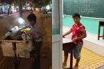 Cậu bé mặc áo đồng phục bán bắp luộc trên đường phố Sài Gòn đã đi học được 1 tuần