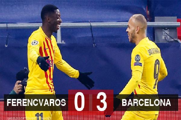 Kết quả Ferencvaros 0-3 Barcelona: Giải quyết nhanh gọn