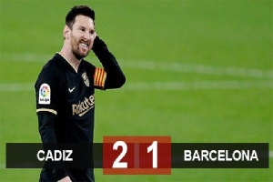 Kết quả Cadiz 2-1 Barca: Ngày trở lại buồn của Messi